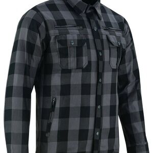 Daniel Smart Armored Men's Motorcycle Flannel Shirt Jacket